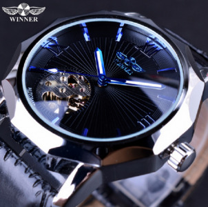 Ceas Winner Win072 Mecanic Blue Geometric