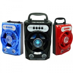 Boxa portabila bluetooth, disco, cu lumini, USB, card si radio BPB1028